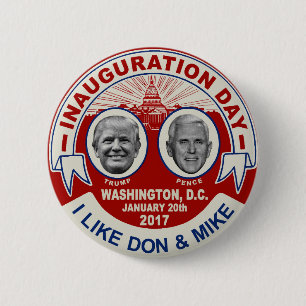 Trump Pence Retro Style Einweihungstag Souvenir Button
