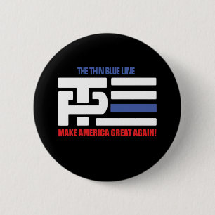 Trump Pence Thin Blue Line Button