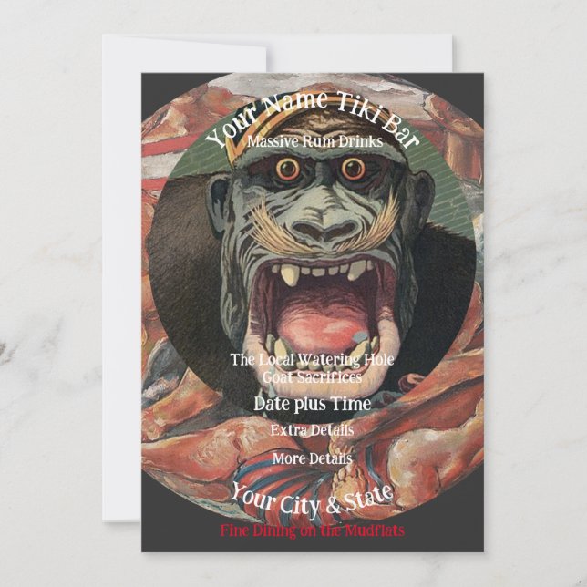 Trump Personalized Name Tiki Bar Your City State Einladung (Vorderseite)