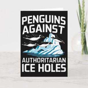 Trump Pinguine gegen autoritäre Eisloch-Sta Karte