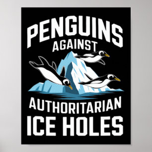 Trump Pinguine gegen autoritäre Eisscholle Sta Poster