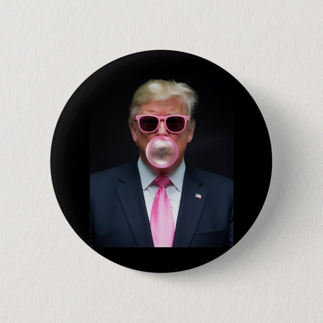 Trump Pink Bubble Gum Präsident 47 USA Button (Vorderseite)