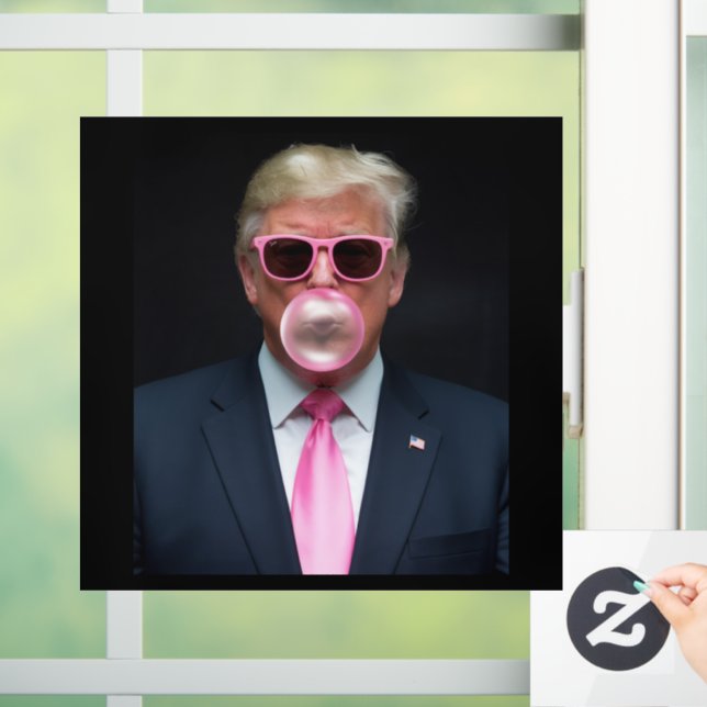 Trump Pink Bubble Gum Präsident 47 USA Fensteraufkleber (Zuhause)
