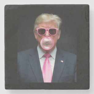 Trump Pink Bubble Gum Präsident 47 USA Steinuntersetzer