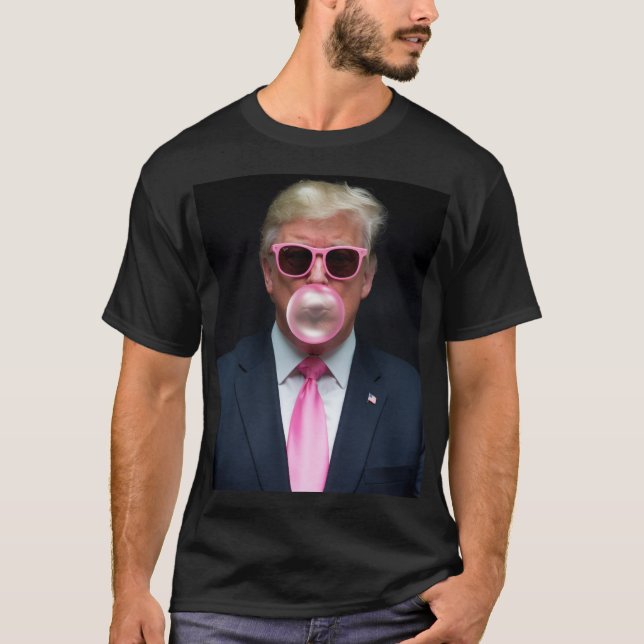 Trump Pink Bubble Gum Präsident 47 USA T-Shirt (Vorderseite)