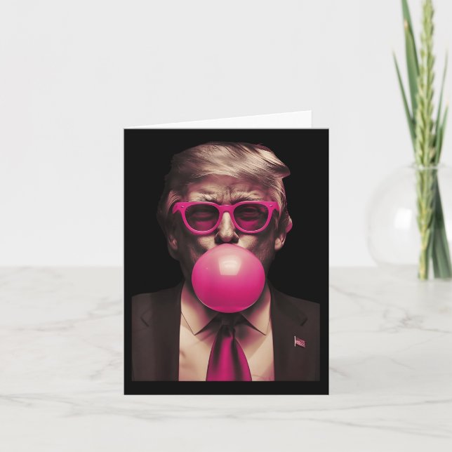 Trump Pink Bubblegum Funny Karte (Vorderseite)