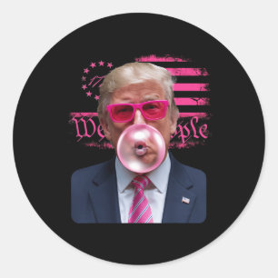 Trump Pink Gles Bubble Gum 4. Juli Amerikanische F Runder Aufkleber
