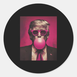 Trump Pink Kaugummi Trump Bläst Bubble Gum Wählen Runder Aufkleber