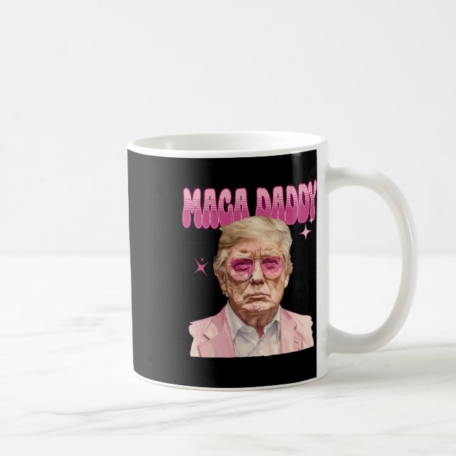 Trump Pink Sungles Maga Daddy Funny Trump 2024 Kaffeetasse (Rechts)