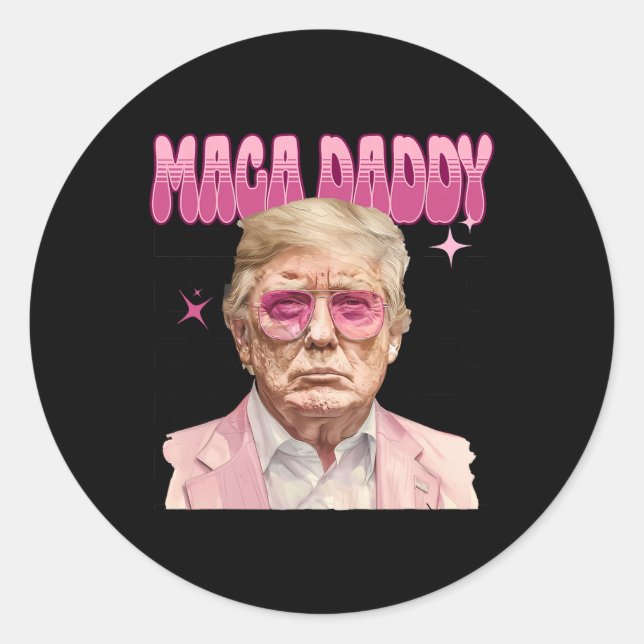 Trump Pink Sungles Maga Daddy Funny Trump 2024 Runder Aufkleber (Vorderseite)