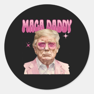 Trump Pink Sungles Maga Daddy Funny Trump 2024 Runder Aufkleber