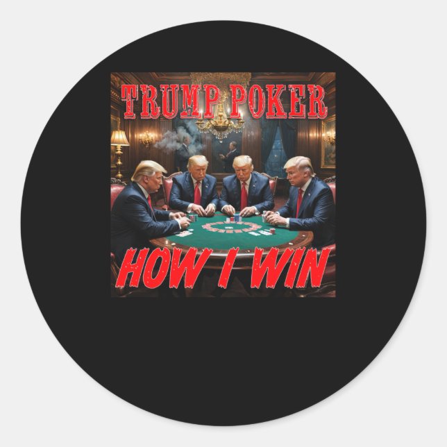 Trump-Poker2 Runder Aufkleber (Vorderseite)
