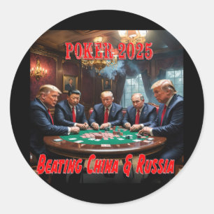 Trump-Poker 20251 Runder Aufkleber