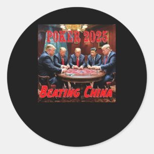 Trump-Poker 2025 Runder Aufkleber