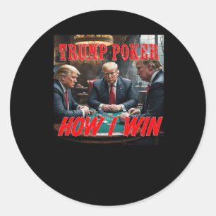 Trump-Poker Runder Aufkleber