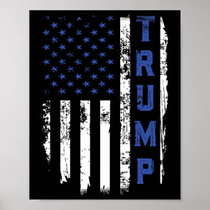Trump Polizei Thin Blue Line Republikaner Polizist Poster
