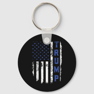 Trump Polizei Thin Blue Line Republikaner Polizist Schlüsselanhänger