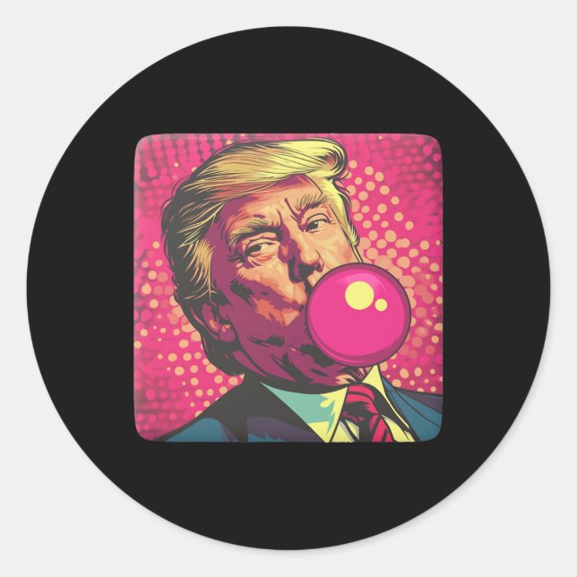 Trump-Pop 2024 Runder Aufkleber (Vorderseite)