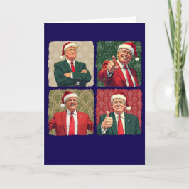Trump Pop Art Weihnachtskarte mit persönlicher Nac Karte