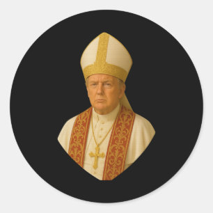 Trump Pope Graphic - Funny Political Design Runder Aufkleber