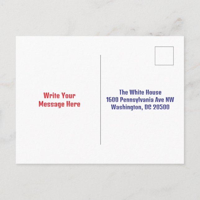 Trump Postcard im Weißen Haus Postkarte (Rückseite)