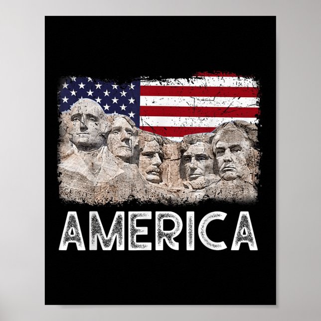 Trump Präsident 45. Rushmore - Amerikanische Flagg Poster (Vorne)