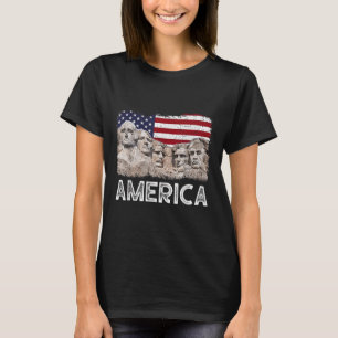 Trump Präsident 45. Rushmore - Amerikanische Flagg T-Shirt