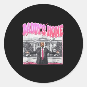 Trump Präsident 47. Daddys Zuhause White House Fun Runder Aufkleber
