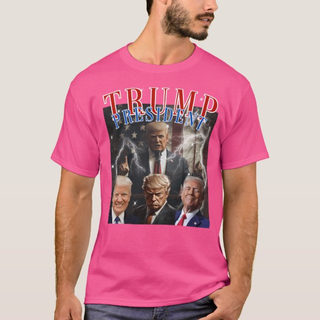 Trump Präsident Bootleg Design T-Shirt (Vorderseite)
