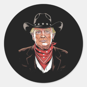 Trump-Präsident Cowboy Patriotic Runder Aufkleber