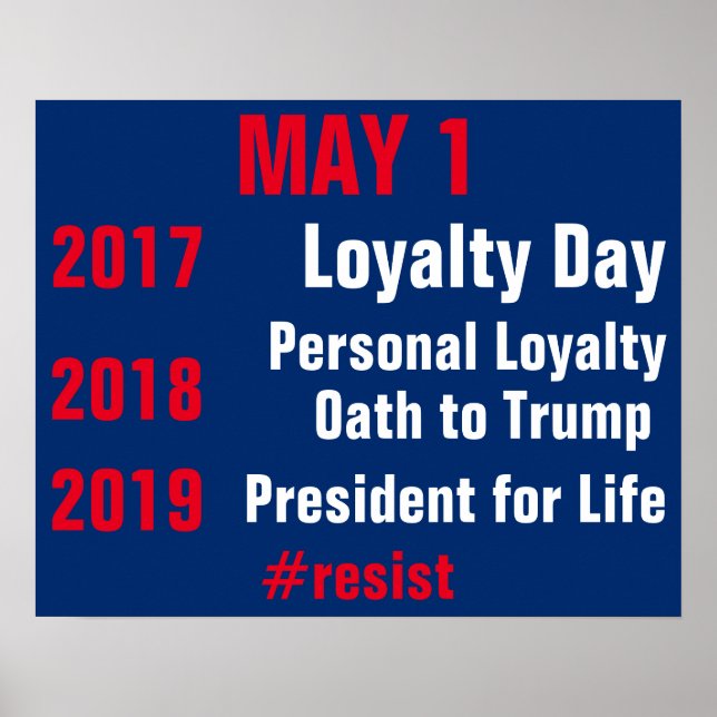 Trump-Präsident für Life Resist Persist Protest Poster (Vorne)
