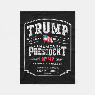 Trump Präsident N 47 Vintag Whiskey Usa Fleecedecke