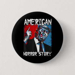 Trump-Präsident Usa Flag Halloween Horror Story Co Button