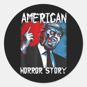 Trump-Präsident Usa Flag Halloween Horror Story Co Runder Aufkleber