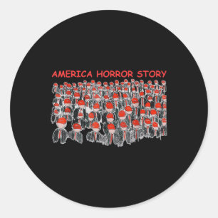 Trump-Präsident Usa Flag Halloween Horror Story Runder Aufkleber