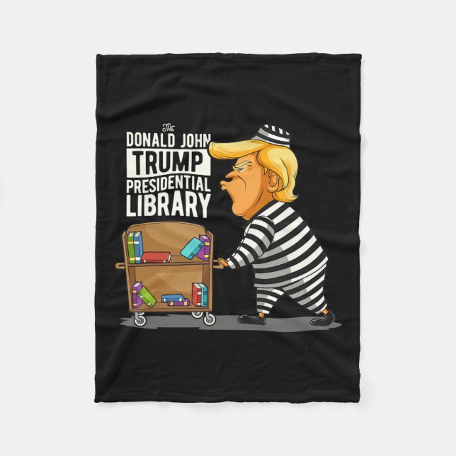 Trump Präsidentenbibliothek Funny Anti Trump Fleecedecke (Vorderseite)