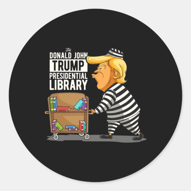 Trump Präsidentenbibliothek Funny Anti Trump Runder Aufkleber (Vorderseite)
