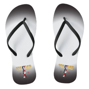 Trump Presidential 💪 Gold USA Flip Flops