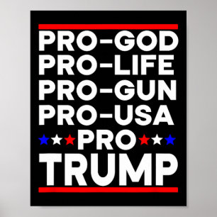 Trump Pro Waffe Pro Leben Pro Gott Pro USA Republi Poster