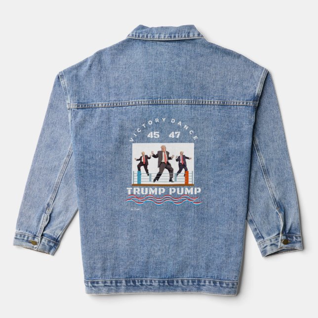 Trump Pump Victory Dance Black Jeansjacke (Rückseite)