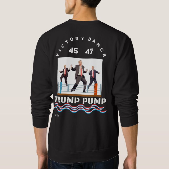 Trump Pump Victory Dance Black T - Shirt (Rückseite)