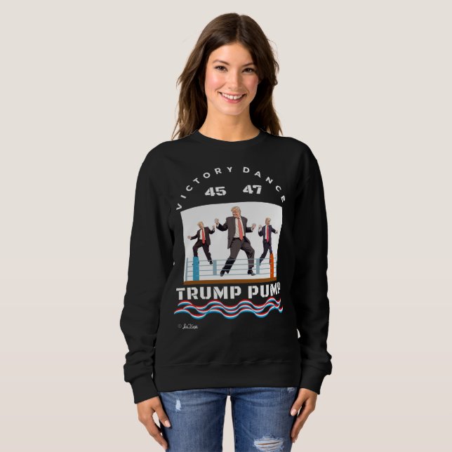 Trump Pump Victory Dance Black T - Shirt (Vorne ganz)