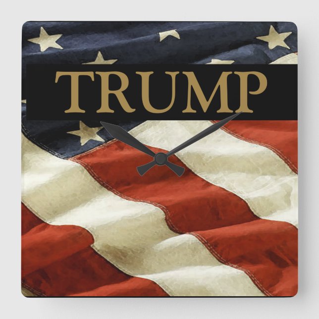 TRUMP QUADRATISCHE WANDUHR (Vorderseite)