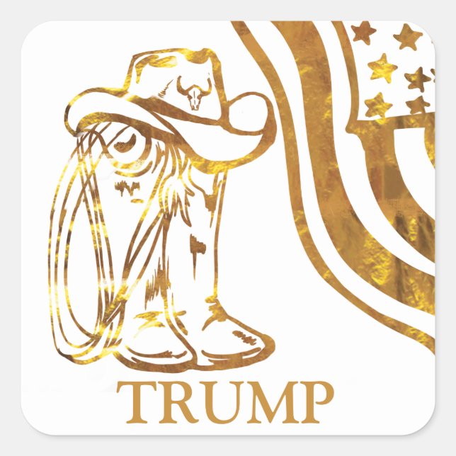 TRUMP QUADRATISCHER AUFKLEBER (Vorderseite)