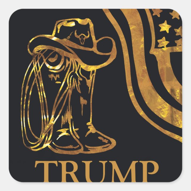 TRUMP QUADRATISCHER AUFKLEBER (Vorderseite)