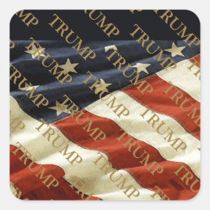TRUMP QUADRATISCHER AUFKLEBER