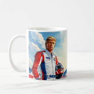 Trump Racing Race Car Driver w Helmet NASCAR MAGA Kaffeetasse