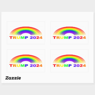 Trump Rainbow 2024 Rechteckiger Aufkleber
