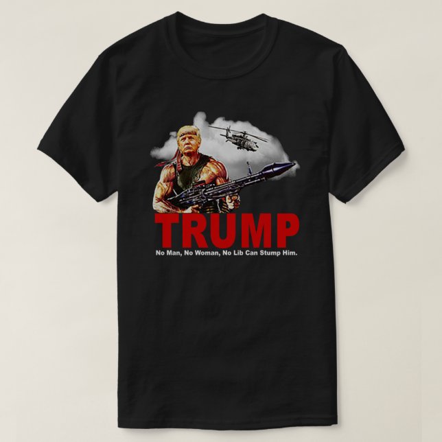 Trump Rambo America Republikanischer Spaß Patrioti T-Shirt (Design vorne)