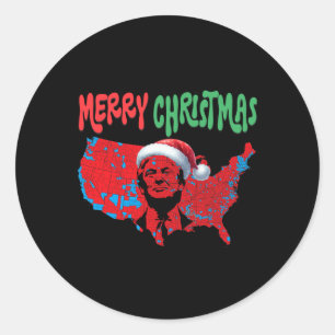 Trump Red Election Map frohe Weihnachten Trump Win Runder Aufkleber